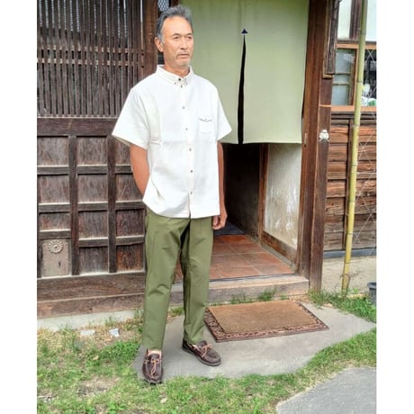 KAMIHINO_Short Sleeve Gauze Shirt_Beige
