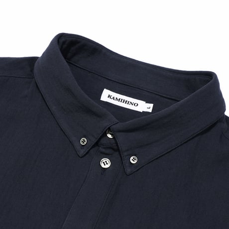 KAMIHINO_Short Sleeve Gauze Shirt_Navy