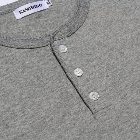KAMIHINO-Henry Neck T Shirt (Grey)