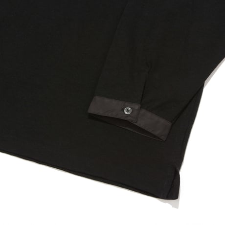 KAMIHINO-Henry Neck Long Sleeve Tee / Black