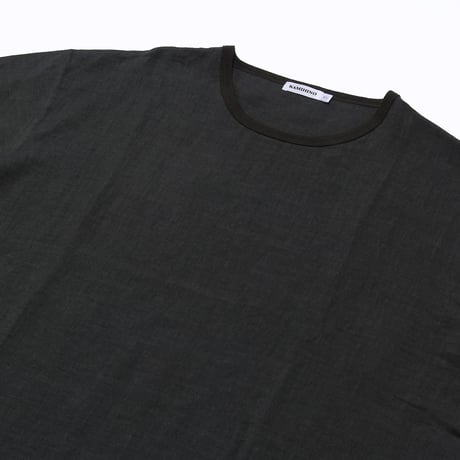 KAMIHINO-Linen Tee Shirt-Black