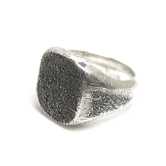 1点物 オクタゴン シルバー シグネットリング 16号 ヴィンテージ