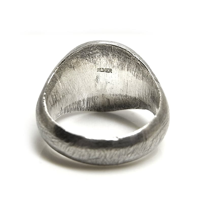 1点物 ラウンド ヴィンテージテクスチャー シルバーリング 14号