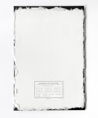 〈ハンドメイドコットンペーパー〉A4  Fringed -White-
