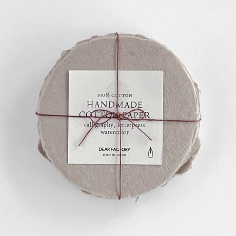 〈ハンドメイドコットンペーパー〉ROUND CARD     - Greige -