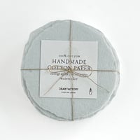 〈ハンドメイドコットンペーパー〉ROUND CARD     -  Smoke Blue  -