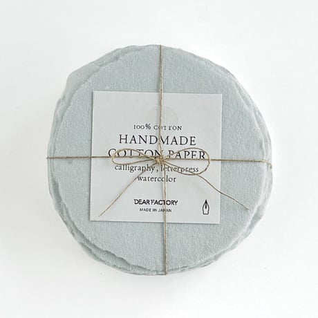 〈ハンドメイドコットンペーパー〉ROUND CARD     -  Smoke Blue  -
