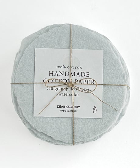 〈ハンドメイドコットンペーパー〉ROUND CARD     -  Smoke Blue  -