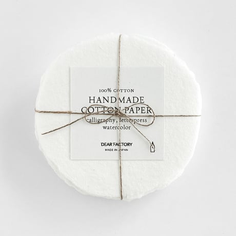 〈ハンドメイドコットンペーパー〉ROUND CARD     -White -