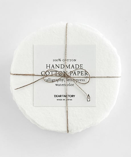 〈ハンドメイドコットンペーパー〉ROUND CARD     -White -