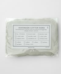 〈ハンドメイドコットンペーパー〉S size CARD Fringed     - Sage Green -