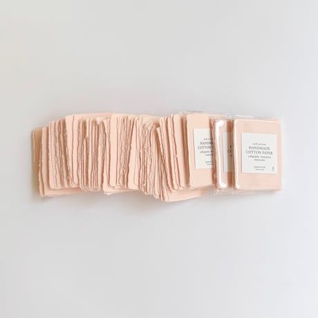 〈ハンドメイドコットンペーパー〉 PETIT CARD     - Blush Pink -