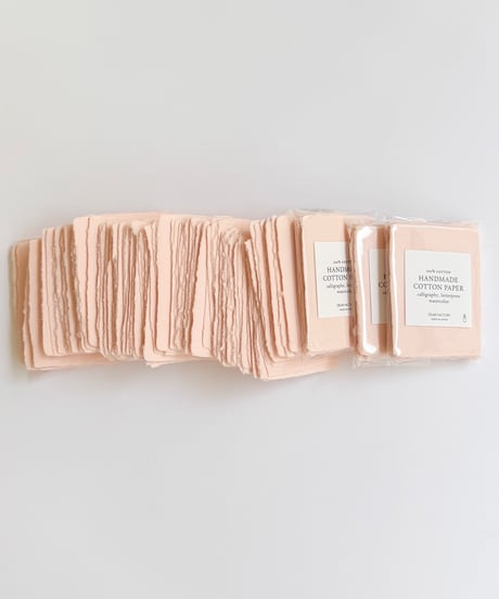 〈ハンドメイドコットンペーパー〉 PETIT CARD     - Blush Pink -