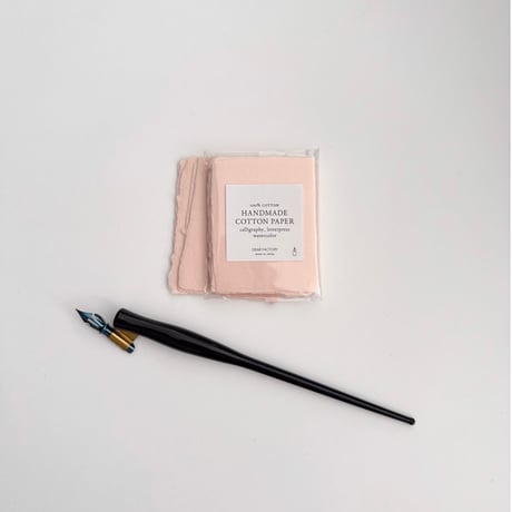 〈ハンドメイドコットンペーパー〉 PETIT CARD     - Blush Pink -