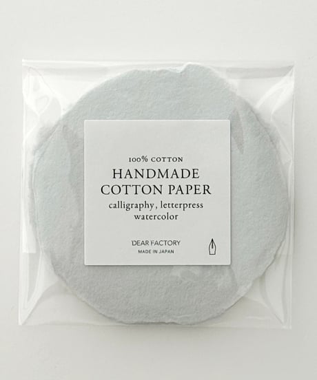 〈ハンドメイドコットンペーパー〉ROUND CARD     -  Smoke Blue  -
