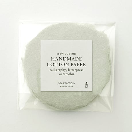 〈ハンドメイドコットンペーパー〉ROUND CARD     - Sage Green -