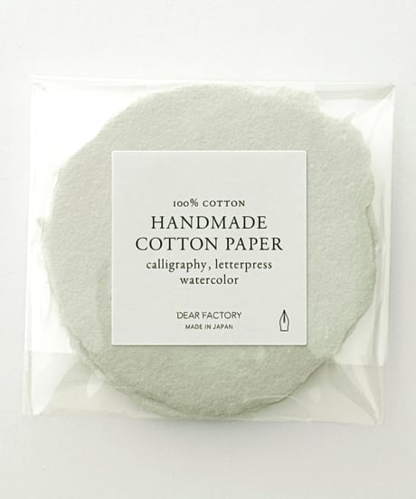 〈ハンドメイドコットンペーパー〉ROUND CARD     - Sage Green -