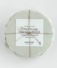 〈ハンドメイドコットンペーパー〉ROUND CARD     - Sage Green -