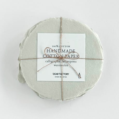 〈ハンドメイドコットンペーパー〉ROUND CARD     - Sage Green -