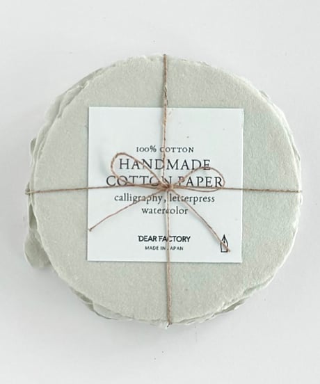 〈ハンドメイドコットンペーパー〉ROUND CARD     - Sage Green -