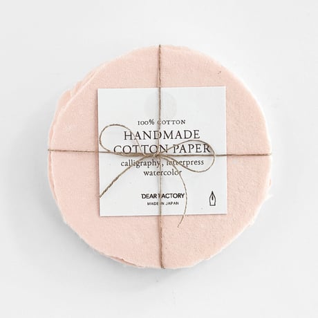 〈ハンドメイドコットンペーパー〉ROUND CARD     - Blush Pink -