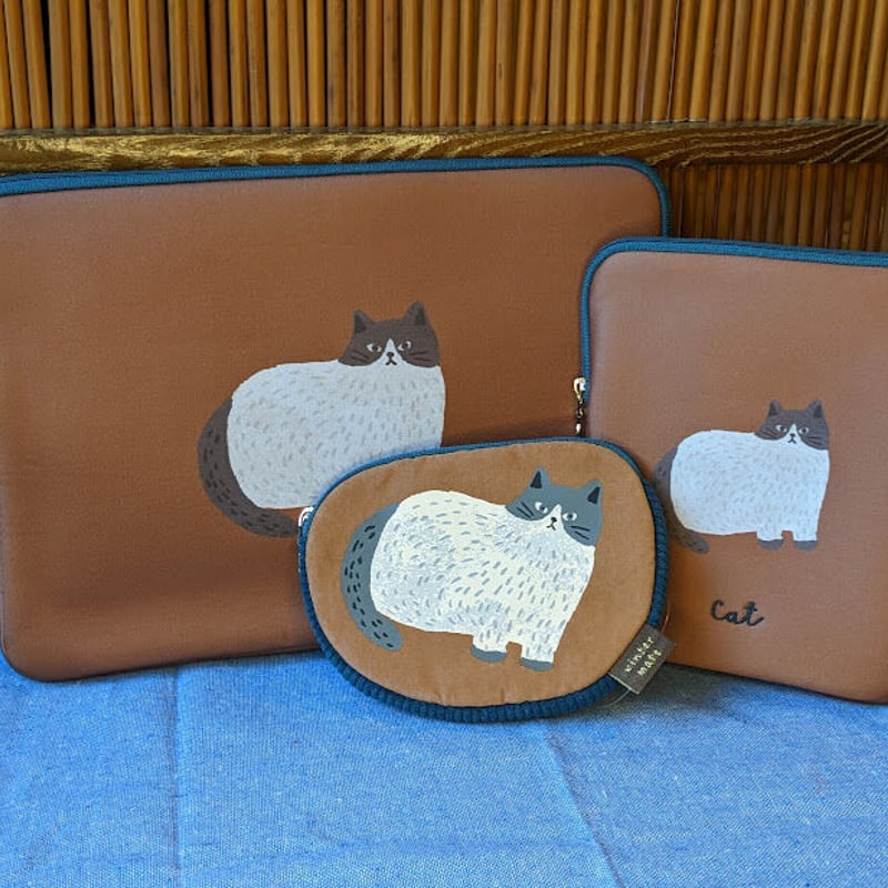 ユキエモン猫ポーチ大 ガジェットポーチ＊ネコ＊Winter mate | ミケネコ屋