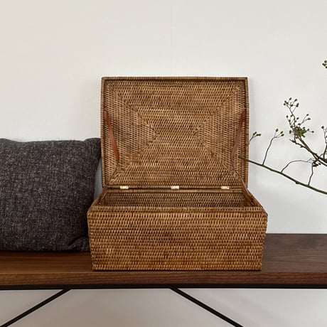 ホテル仕様のラタン　ストレージボックス ワイド
