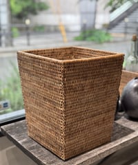 ホテル仕様のラタン　ウェイストペーパーバスケット スクウェア