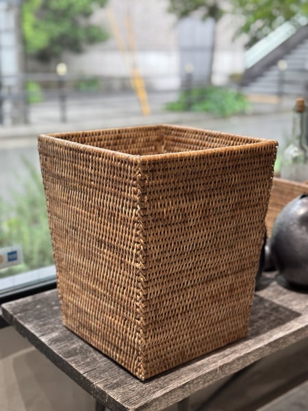 ホテル仕様のラタン ウェイストペーパーバスケット スクウェア