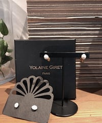 パリ発、ヨレーヌ・ジレ　フランスリモージュのポルセレンイヤリング　サンセット