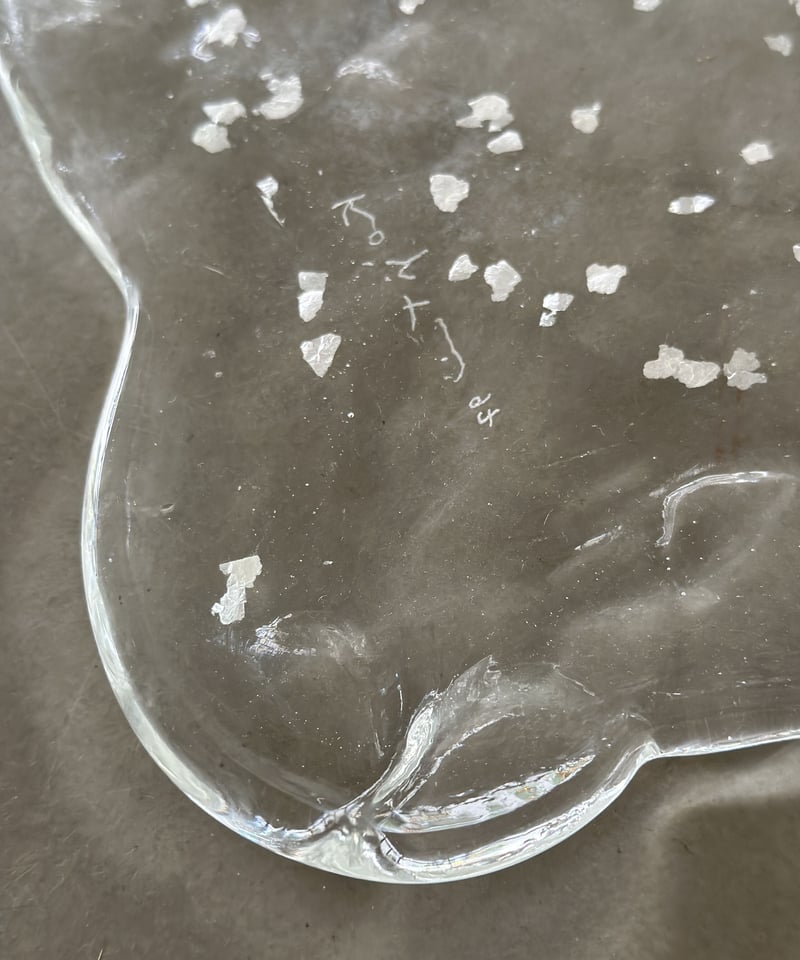 麹谷宏 ガラス平皿 クリア銀 大 | els nakanoshima