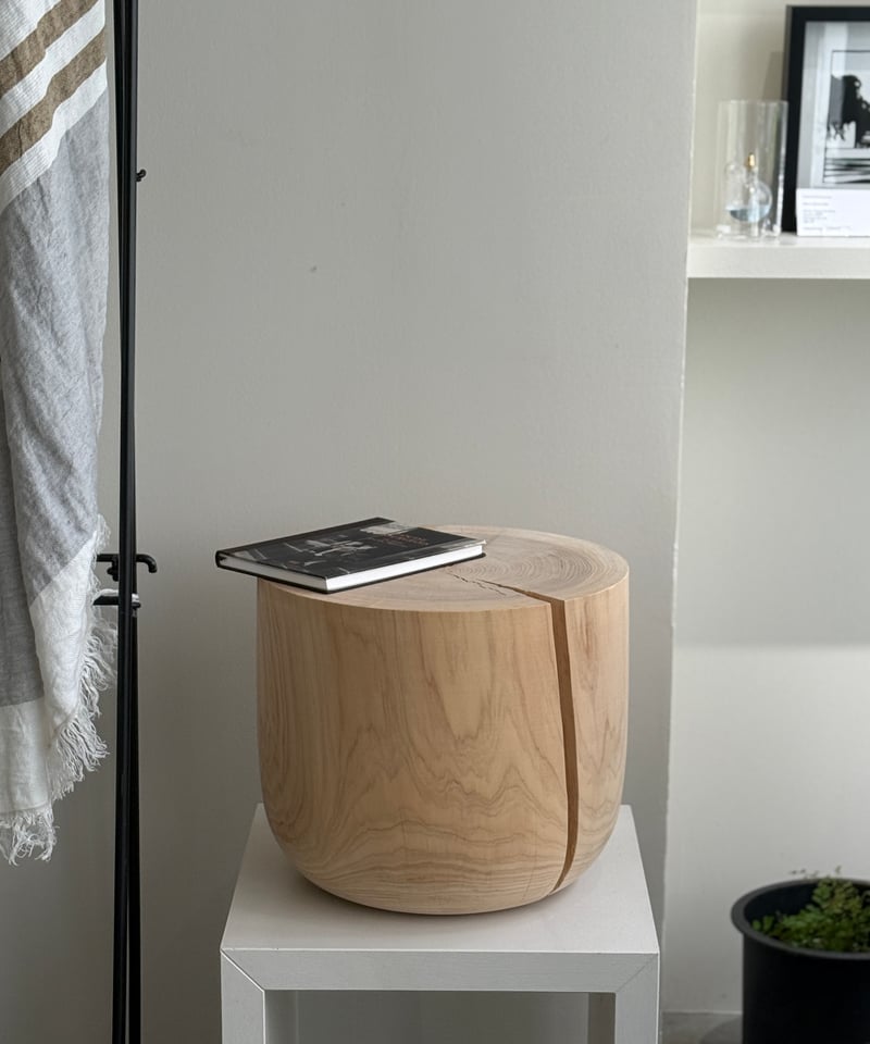 YUME ヒノキスツール2個セット 国産ひのき材を使用したスタッキング可能な木製スツール 2脚セット