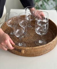 ホテル仕様のラタン、ラウンドサービストレイ