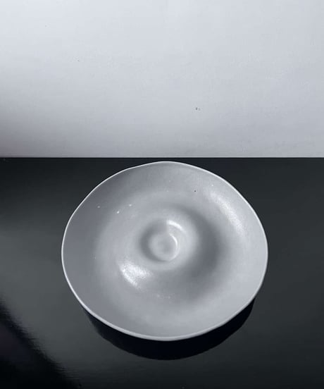 炭化グレー変形皿
