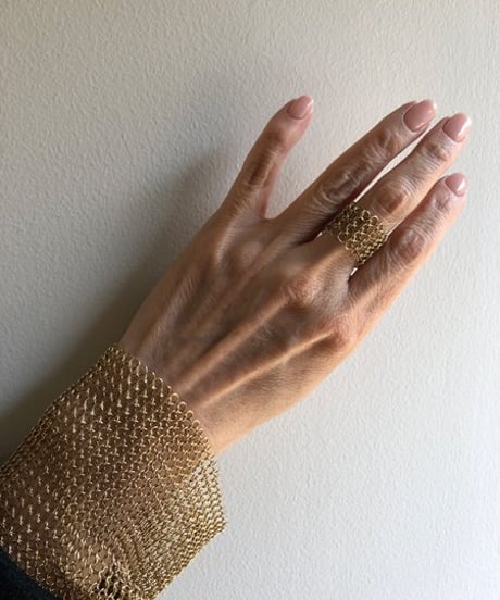 南仏発、soandso　メッシュチューブリング　ゴールド