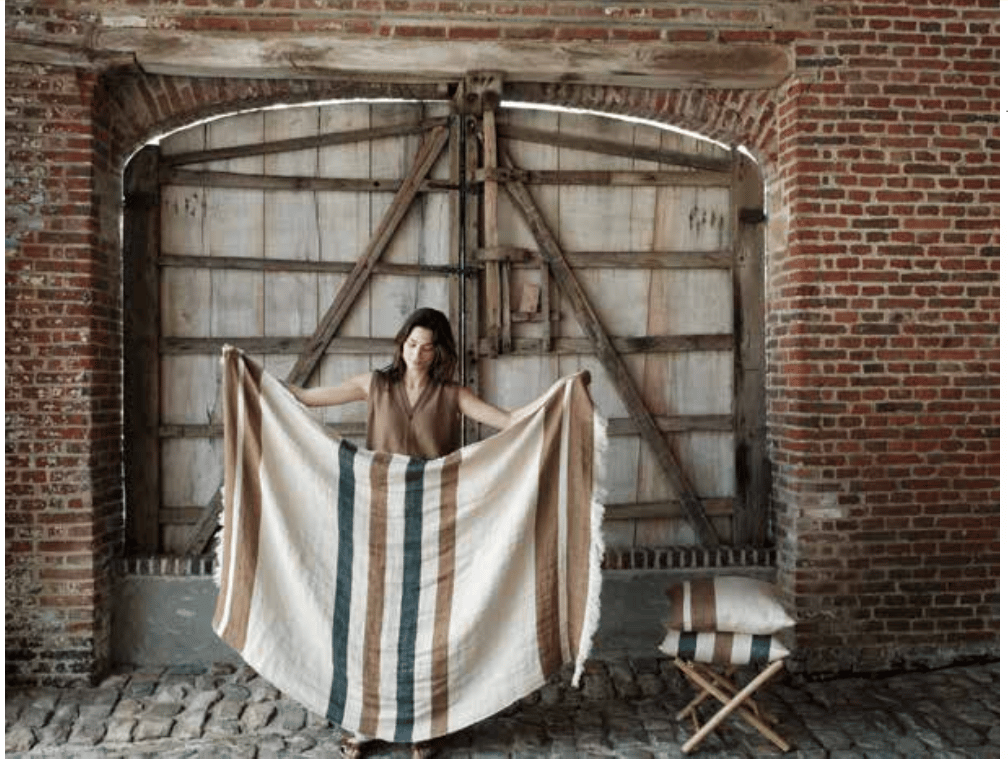 LIBECO リネン ブランケット バスタオル ベルジャン オイスターLIBECO