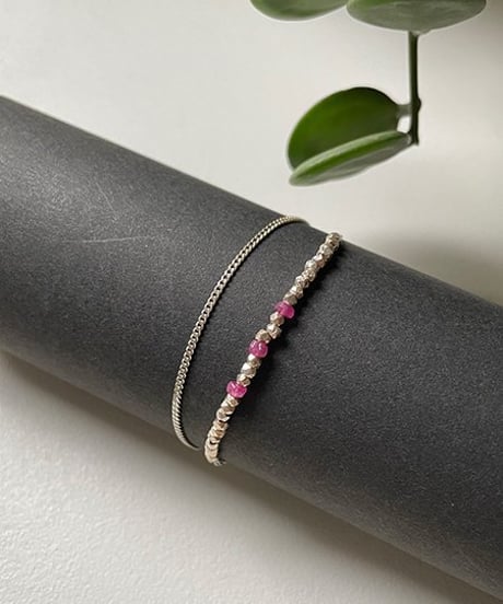 南仏発、soandso　ブレスレット　ロカイユ　ルビー