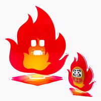 【缶バッジディスプレイ】缶バッジスタンド　1個用　炎タイプ