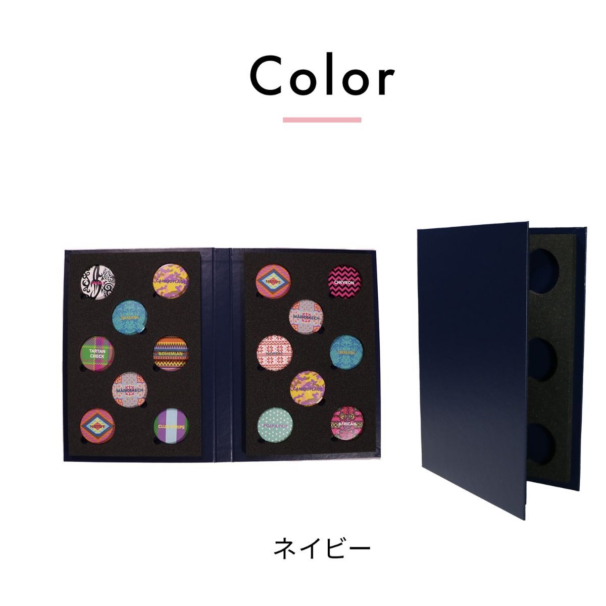 缶バッジコレクション】B5サイズ缶バッジコレクションブック ネイビー