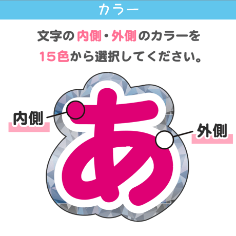 【ファンサGET！】キラキラうちわ文字パネル 2文字セット 　★ご注文時の備考欄に文字を入力ください。