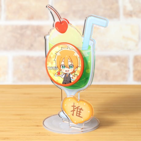 缶バッジスタンド カフェシリーズ クリームソーダ
