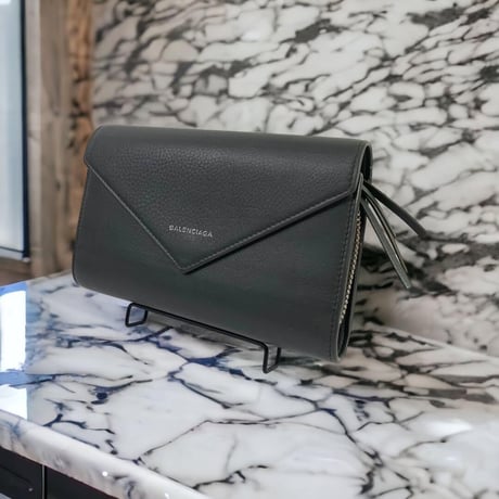 【美品】BALENCIAGA バレンシアガ 長財布 ペーパーマニー グレー