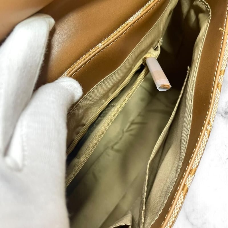 良品BALENCIAGA ブラウン レザー ショルダーバッグ