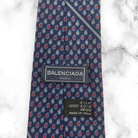 【201】BALENCIAGA バレンシアガ ネクタイ ハイブランド 規則柄 青 ビジネス