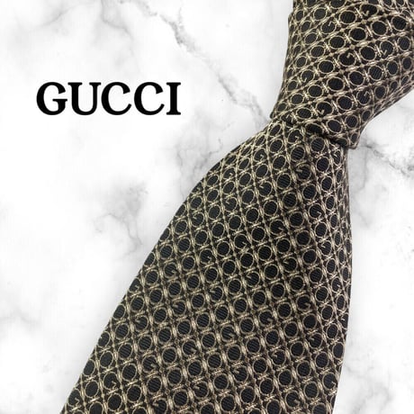 【241】GUCCI ネクタイ ハイブランド GG柄 黒 ビジネス