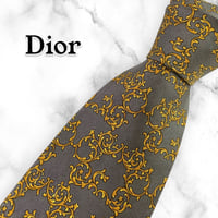【200】Dior ディオール ネクタイ ハイブランド 規則柄 グレー ビジネス