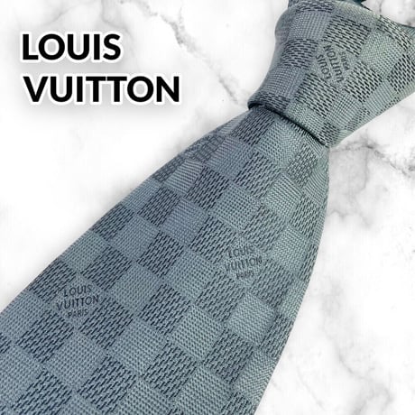 【177】LOUIS VUITTON ルイヴィトン ネクタイ ダミエ グレー ハイブランド ビジネス