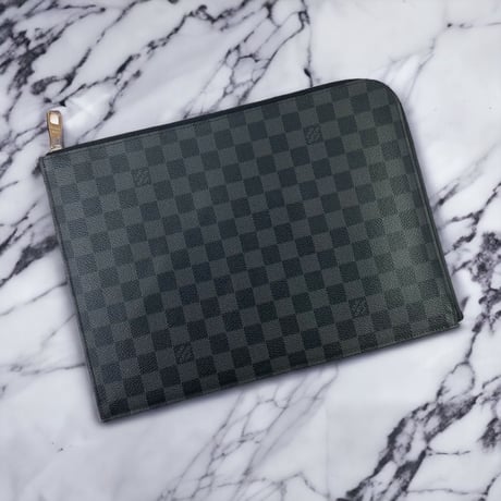【美品】LOUIS VUITTON ルイヴィトン ダミエグラフィット ポシェットジュール GM クラッチバッグ
