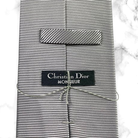 【210】未使用に近い！Dior ネクタイ ハイブランド ボーダー柄 青 ビジネス