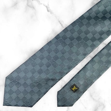 【177】LOUIS VUITTON ルイヴィトン ネクタイ ダミエ グレー ハイブランド ビジネス